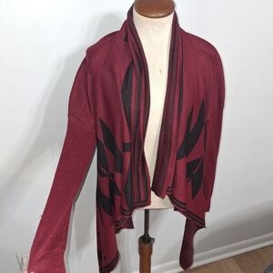 Burgandy w Black Detail- Cardigan- W Sz S/M